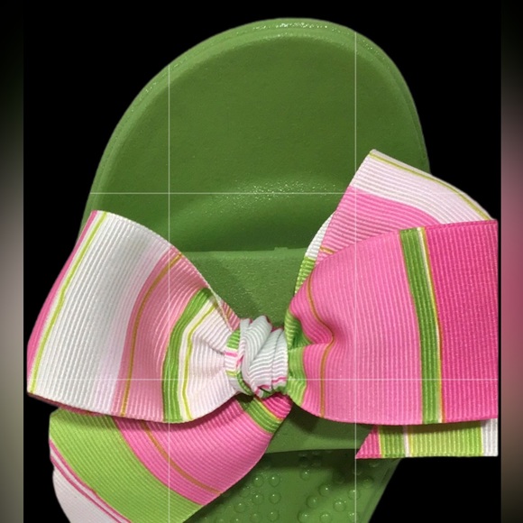 NEW OKAb (OKA-BEE) Okabashi Madison Slides, KeeWee Green with Bow, Size: Medium - Picture 2 of 11